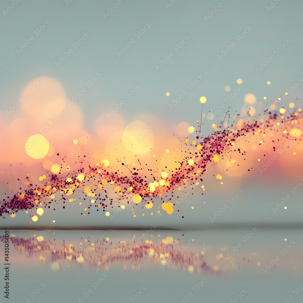 Poster abstract glow sparkling light trails festive background bokeh