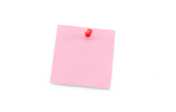 Pinned pink sticky note sticker