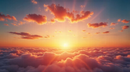 Beautiful Vivid sky painted by the sun leaving bright golden shades