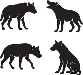 hyena silhouette vector sticker pack