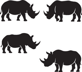 rhino silhouette vector sticker pack