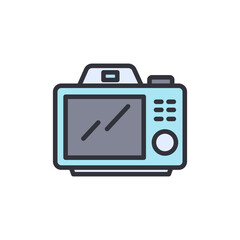 Camera colored icons, minimalist vector illustration ,simple transparent graphic element .Isolated on white background