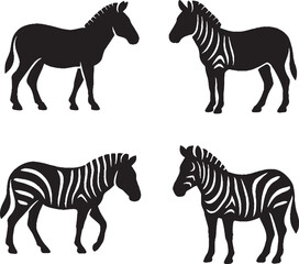 zebra silhouette vector sticker pack