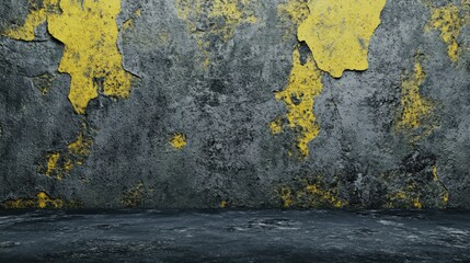 Grungy Yellow and Grey Concrete Wall Texture