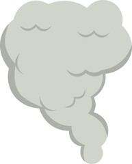 Smoke Cloud Cartoon Illustration on White Background. Vector Icon.