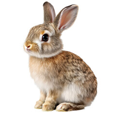 Fototapeta premium Soft furry rabbit image provides charm and warmth isolated cleanly on a bright white background
