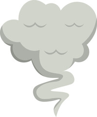 Smoke Cloud Cartoon Illustration on White Background. Vector Icon.