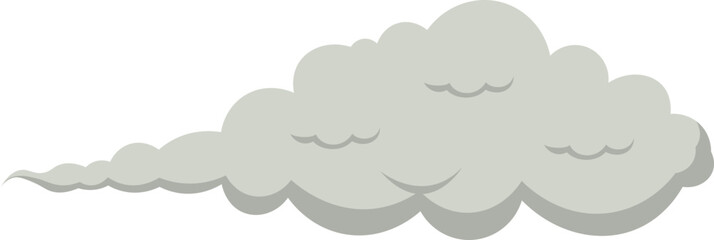 Smoke Cloud Cartoon Illustration on White Background. Vector Icon.