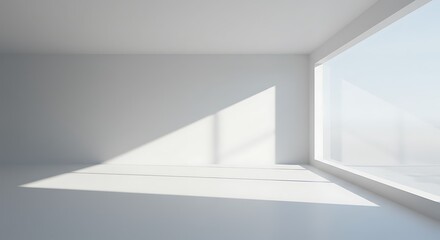 Obraz premium Sunlight's Embrace: A Minimalist 3D Render AI Generated