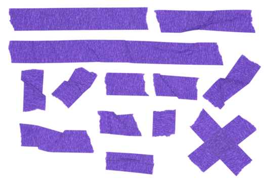 A set of  purple tape elements	