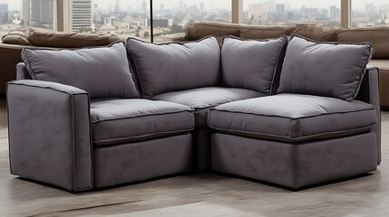 Modern Gray Sectional Sofa: Luxurious Comfort and Style for Your Living Room