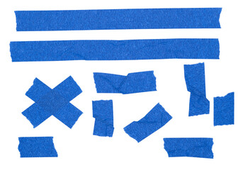 A set of blue tape elements	