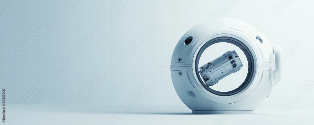 Aufkleber futuristic robotic device designed for advanced technology applications.