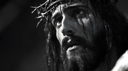 A man with a crown of thorns on his head