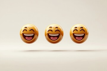 Floating 3D emojis in different angles and shadows, emoji pack concept, isolated for overlays