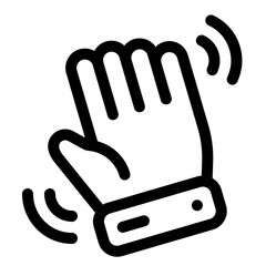 Hand Wave Line Icon. Single icon, line vector icon
