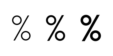 Percent, discount icon set isolated on white background. Price promotion symbol. Percentage promo sign