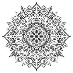 Mandela vector design.Mandela art.Mandela line art vector illustration with white background.