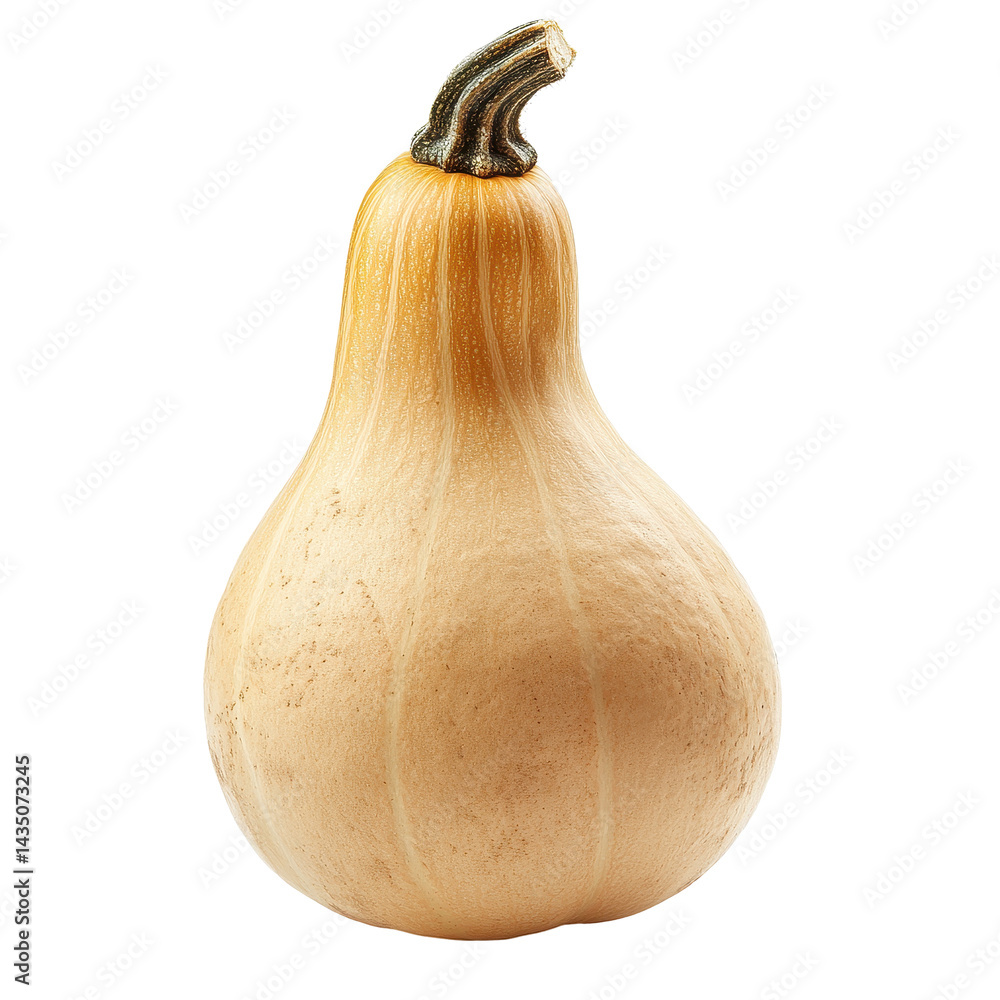 Poster butternut squash isolated on a white background showcasing its smooth surface and distinctive shape,
