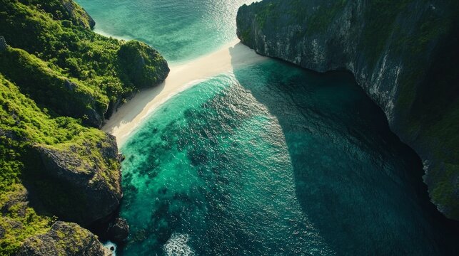 Tropical beach adventure khao phing kan aerial view serene nature vibrant waterscape island paradise