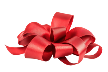 Elegant red gift bow with smooth ribbons perfect for wrapping birthday wedding or holiday gifts