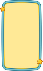 Cute Blue Border Text Box Frames with Stars Background