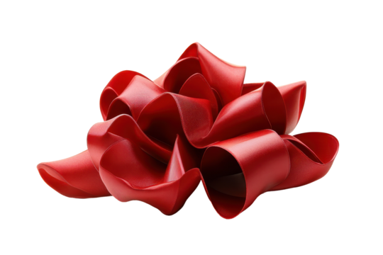 Red gift bow with smooth ribbons adds a festive touch to any present or holiday decoration
