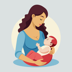 Mom breastfeeding baby