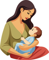 Mom breastfeeding baby