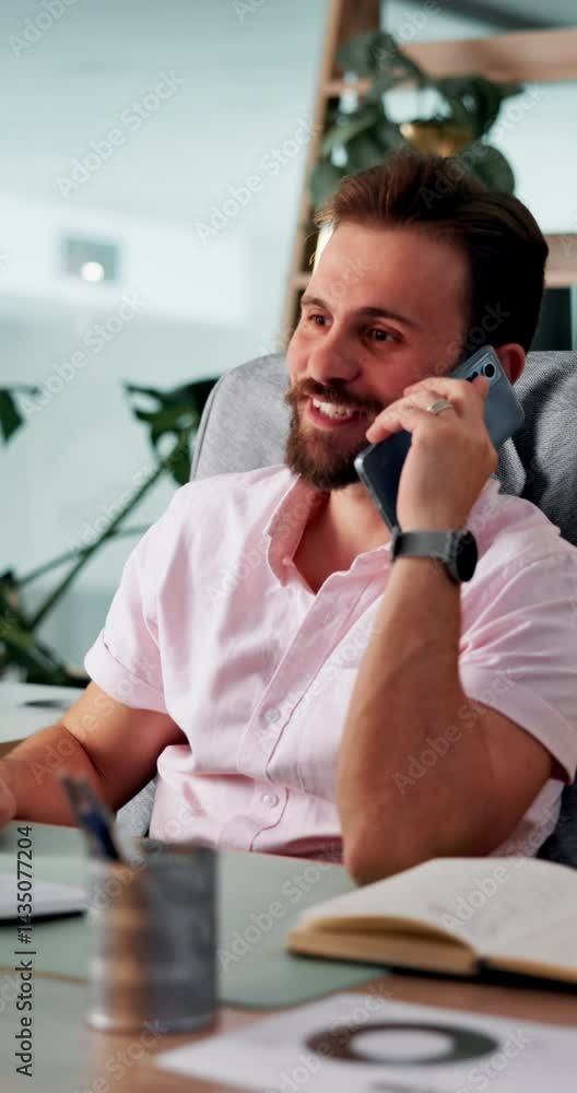 Leinwandbilder phone call, advice and talking with business man in office for it sales consultant, saas advisor and