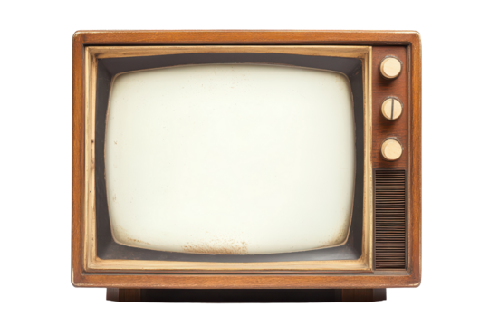 Classic wooden TV with blank screen perfect for retro concepts vintage ads or old school display setups