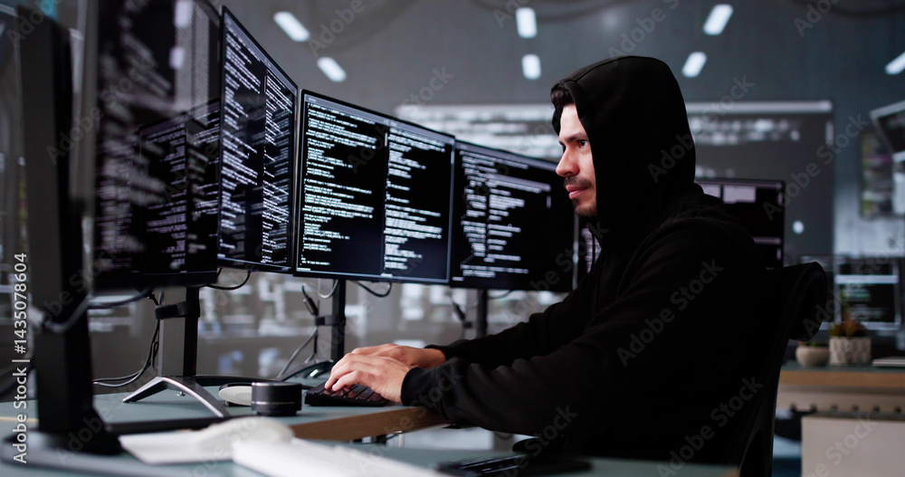 Poster Hacker And Computer Data Breach