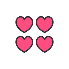 Health bar colored icons, minimalist vector illustration ,simple transparent graphic element .Isolated on white background