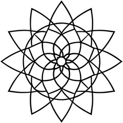 Golden Ratio Mandala Vector on White
