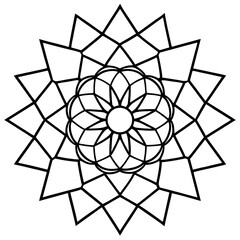 Golden Ratio Mandala Vector on White