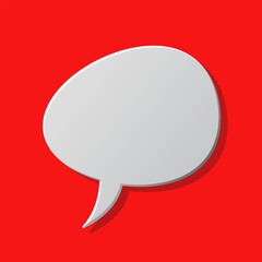white speech balloon on red background