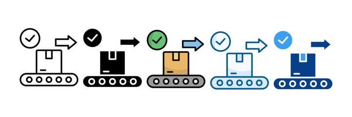 Conveyor Belt Icon Set Multiple Style Collection