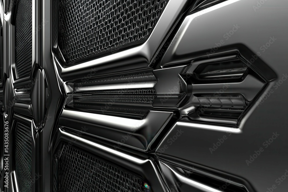 Poster detailed image of abstract metallic background with hexagonal design