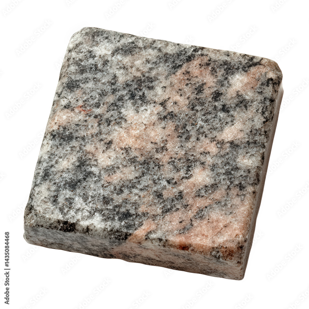 Aufkleber a square piece of granite. showcasing its natural texture and color variations. often used in constr