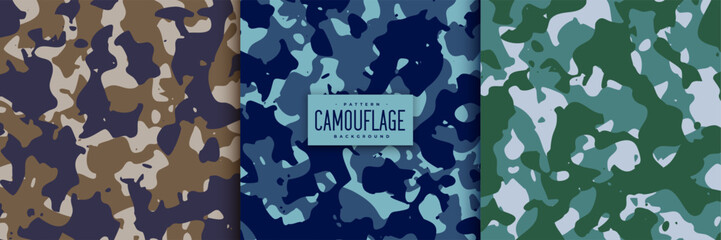 abstract military army camouflage pattern design set