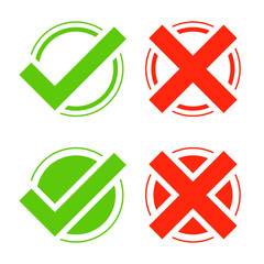 denied and approved checkmark sign in collection