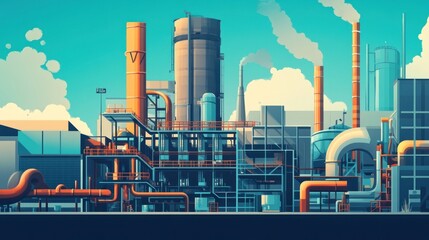 Obraz premium Industrial complex landscape