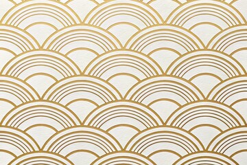 Elegant Gold and White Art Deco Scallop Pattern Background Texture