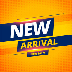 new arrival marketing yellow template with shiny light effect