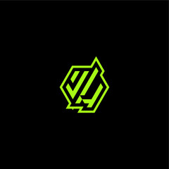Fototapeta premium cool and dynamic monogram VU logo design concept letter esport gaming initial