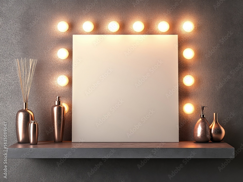 Poster white poster with decorative accents, presented in a close-up view and produced using 3d rendering a