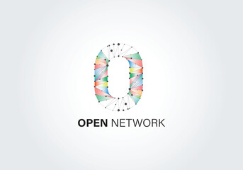 open network abstract o logo design