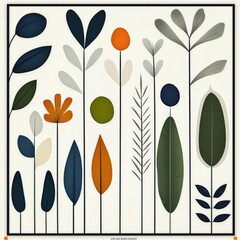 Abstract floral design on cream background