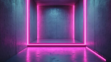 Neon Room with Pink  Teal Glow.
