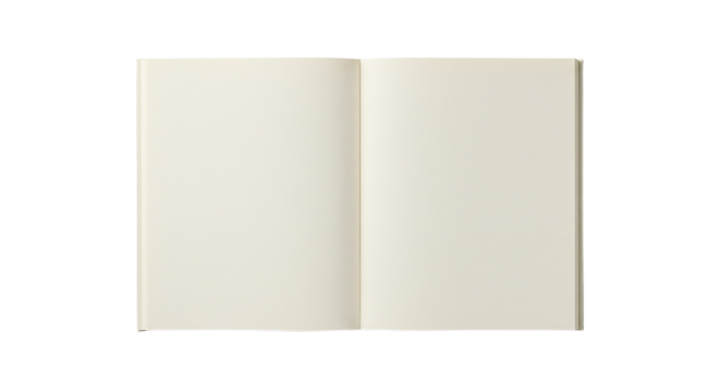 Elegant open notebook featuring blank pages ready for creative concepts